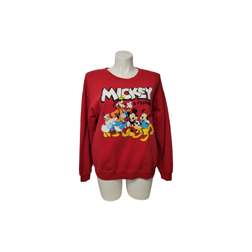 Disney Mickey & Friends Sweatshirt Juniors XXL 19 Red EUC Pullover